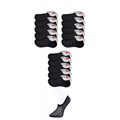 HERŞEYTREND Siyah Kadın Görünmez Çorap 15 çift