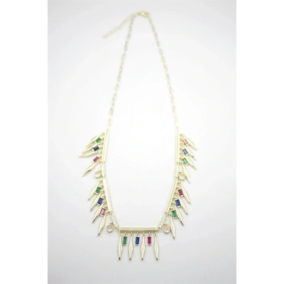 HERŞEYTREND Taş Sallantılı Marka Kolye - Altın