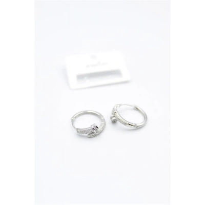 LitaeTrend Taşlı Çivi Küpe - Gümüş