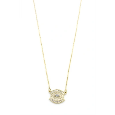 HERŞEYTREND Taşlı Göz Kolye - Altın