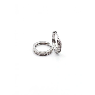 LitaeTrend Taşlı Halka Küpe - Gümüş