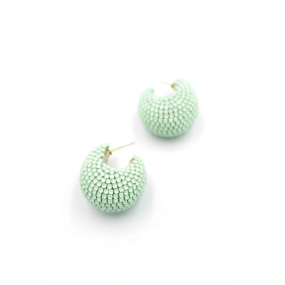 HERŞEYTREND Taşlı Halka Küpe - Yeşil