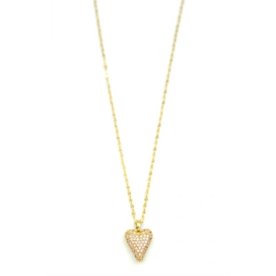 HERŞEYTREND Taşlı Kalp Kolye - Altın