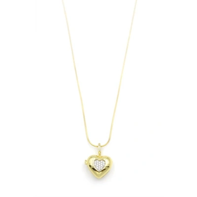 HERŞEYTREND Taşlı Kalp Kolye - Altın