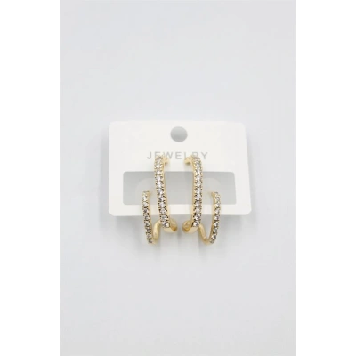 LitaeTrend Taşlı Küpe - Altın