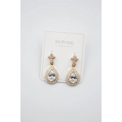 LitaeTrend Taşlı Küpe - Beyaz