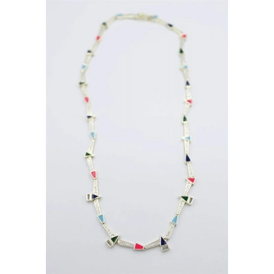 HERŞEYTREND Taşlı Marka Kolye - Altın