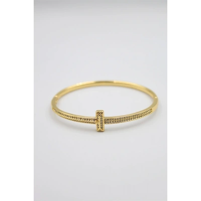 HERŞEYTREND Taşlı Vip Bilezik - Altın