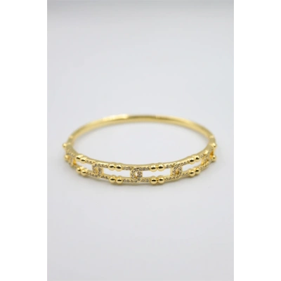 HERŞEYTREND Taşlı Vip Bilezik - Altın