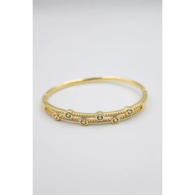 HERŞEYTREND Taşlı Vip Bilezik - Altın