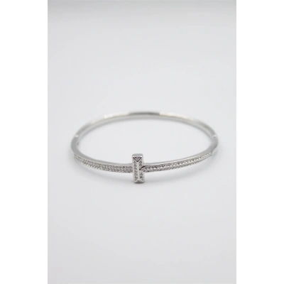 HERŞEYTREND Taşlı Vip Bilezik - Gümüş