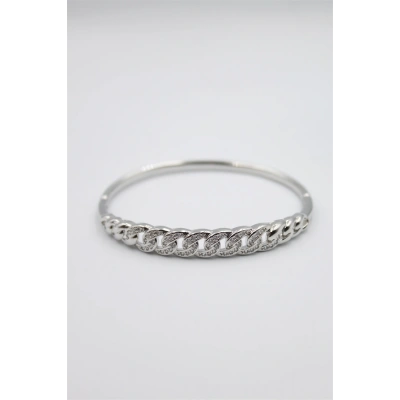 HERŞEYTREND Taşlı Vip Bilezik - Gümüş