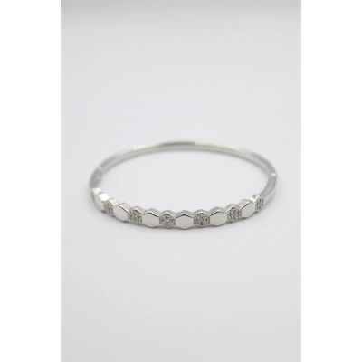 HERŞEYTREND Taşlı Vip Bilezik - Gümüş