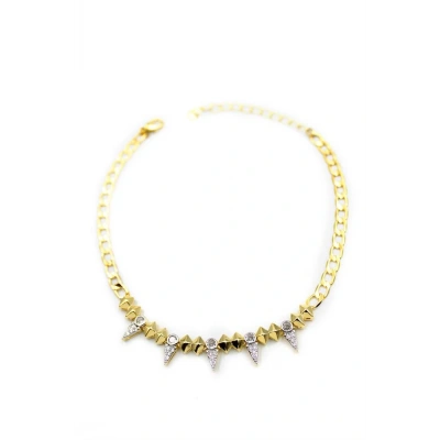 LitaeTrend Taşlı Vip Halhal - Altın