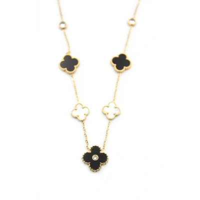 HERŞEYTREND Taşlı Yonca Kolye - Altın