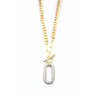 HERŞEYTREND Taşlı Zincir Kolye - Altın