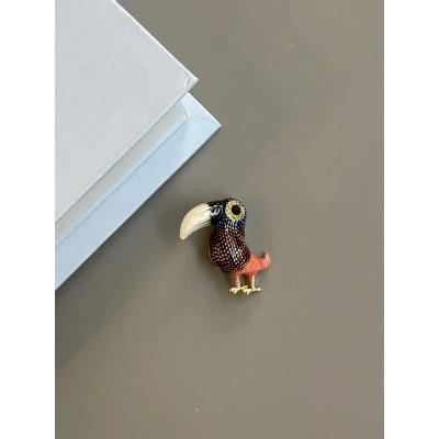 HERŞEYTREND Tukan Kuşu Broş - Mor