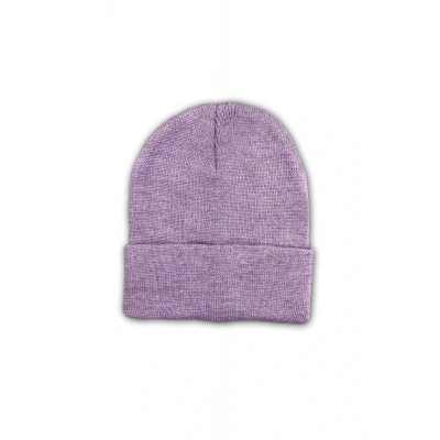 HERŞEYTREND Unisex Basic Düz Katlamalı Bere Lila