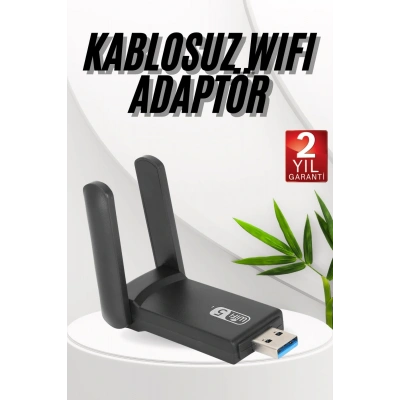 HERŞEYTREND Wifi Adaptörü Bt5.0 Wifi 2si Bir Arada Çift Bantlı Çift Anten