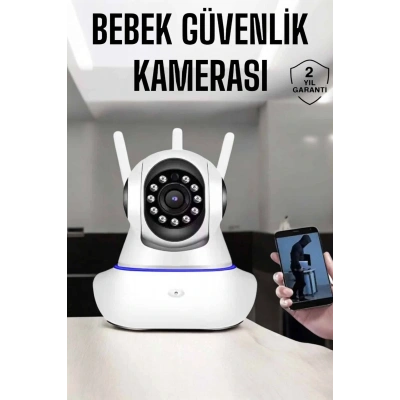 HERŞEYTREND Wifi Kamera Ev Kamerası Gece Görüşlü Kablosuz Bebek Izleme Kamerası