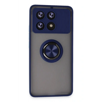 LitaeTrend Xiaomi Poco X6 Pro Kılıf Montreal Yüzüklü Silikon Kapak - Lacivert
