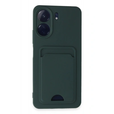 LitaeTrend Xiaomi Redmi 13C Kılıf Kelvin Kartvizitli Silikon - Koyu Yeşil