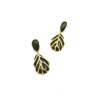 HERŞEYTREND Yaprak Küpe - Yeşil