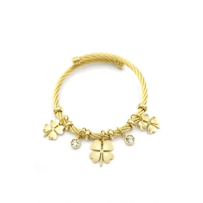 LitaeTrend Yonca Charm Bilezik - Altın