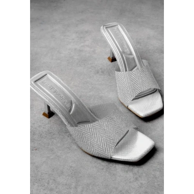 Luart Platin Simli Topuklu Terlik