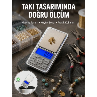 Mavi Işıklı LCD Ekranlı Hassas Tartı Terazisi Yeni Nesil