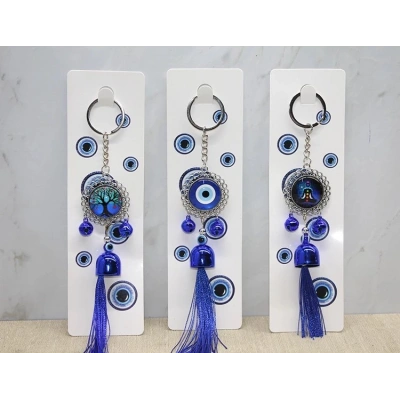 Metal Nazar Boncuğu Anahtarlık Alk3496