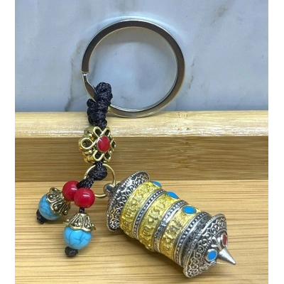Metal Tibet Şans Çarkı Anahtarlık Alk4462