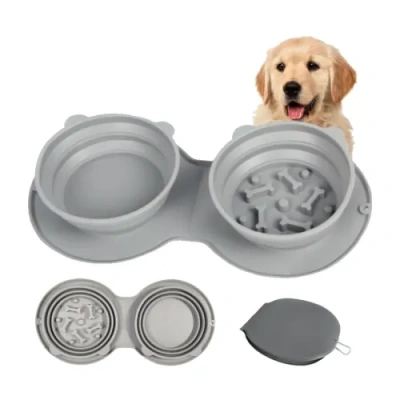 HERŞEYTREND Mikopet Katlanabilir İkili Mama ve Su Kabı