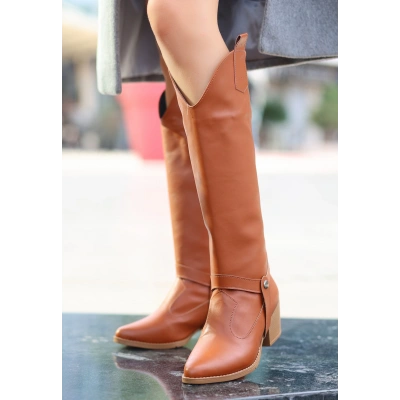 Milla Taba Cilt Tak Çıkar Topuklu Bot Ve Çizme