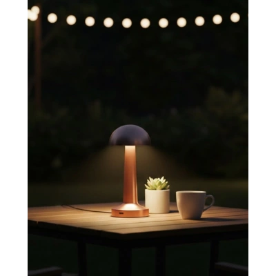 Modern Bronz Masa Lambası 3 Renk LED Dokunmatik Şarjlı Model