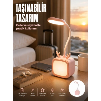 Modern Tasarımlı Şarj Edilebilir LED Gece Lambası