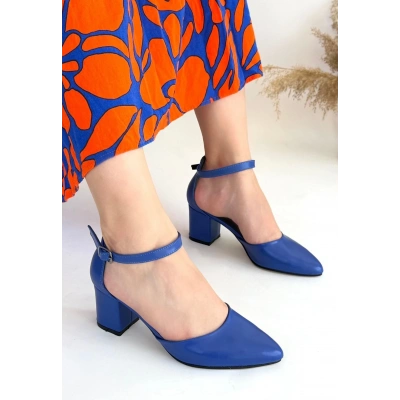Mulen Mavi Cilt Topuklu Ayakkabı