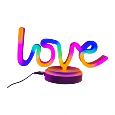 HERŞEYTREND Neon Işıklı Love Yazılı Masa Gece Lambası