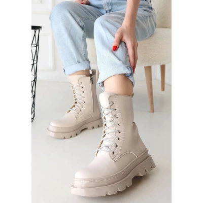 Orge Bej Cilt Bağcıklı Bot