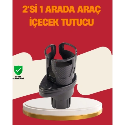Otomobil Bardak Tutucu İkisi Bir Arada 360° Dönebilen Geniş Kapasiteli