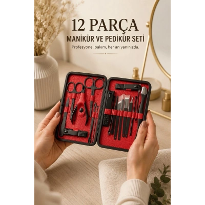 Paslanmaz Çelik Uçlu 17 Parça Profesyonel Manikür ve Pedikür Seti