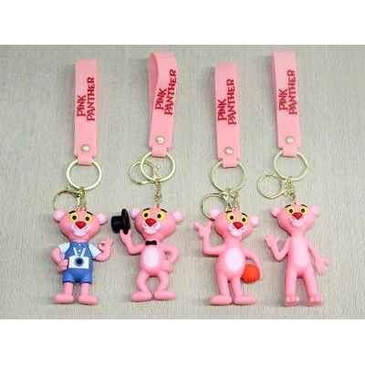 Pembe Panter Silikon Anahtarlık Alk4271