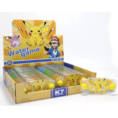 Pikachu Baskılı Sulu Oyun - Şeffaf Gövdeli Dikdörtgen El Konsolu Su Oyunu Alk3990