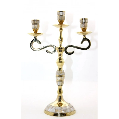Pirinç Sedefli 3lü Şamdan 18912