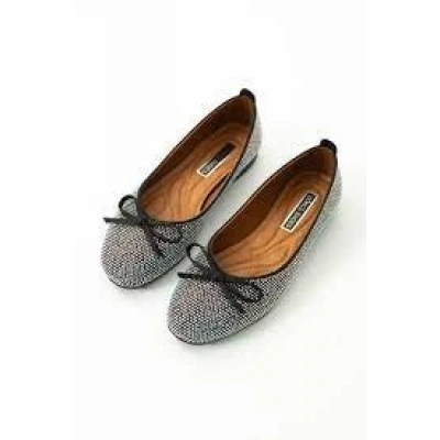 Potte Siyah Saten Babet Ayakkabı