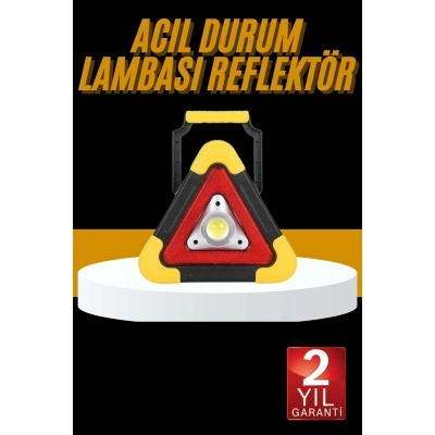 Reflektör Işıklı Ikaz Lambası Şarjlı Çok Fonksiyonlu Işıklı Üçgen Reflektör