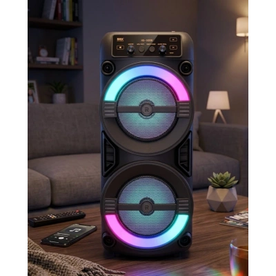 RGB Işıklı Taşınabilir Bluetooth Hoparlör Güçlü Stereo Ses