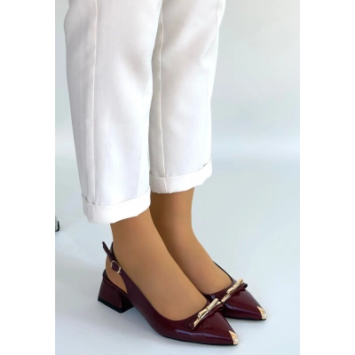 HERŞEYTREND Ricy Bordo Rugan Topuklu Ayakkabı