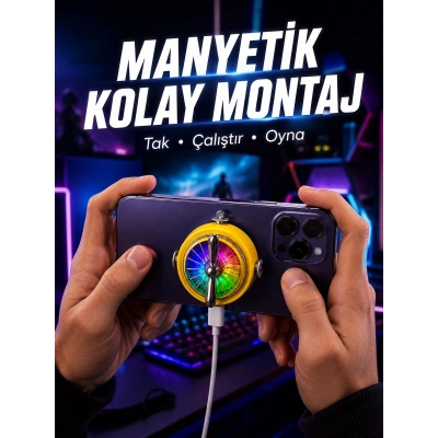 Şarj Edilebilir RGB Telefon Soğutucu Oyun Fanı