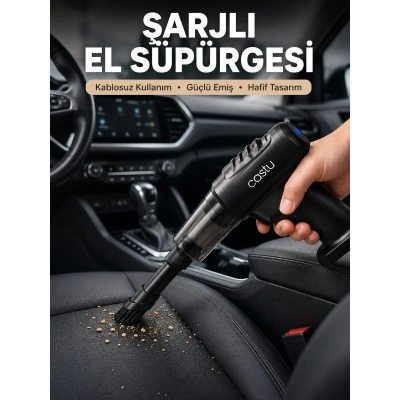 Şarjlı Araç İçi El Süpürgesi ve Hava Pompası